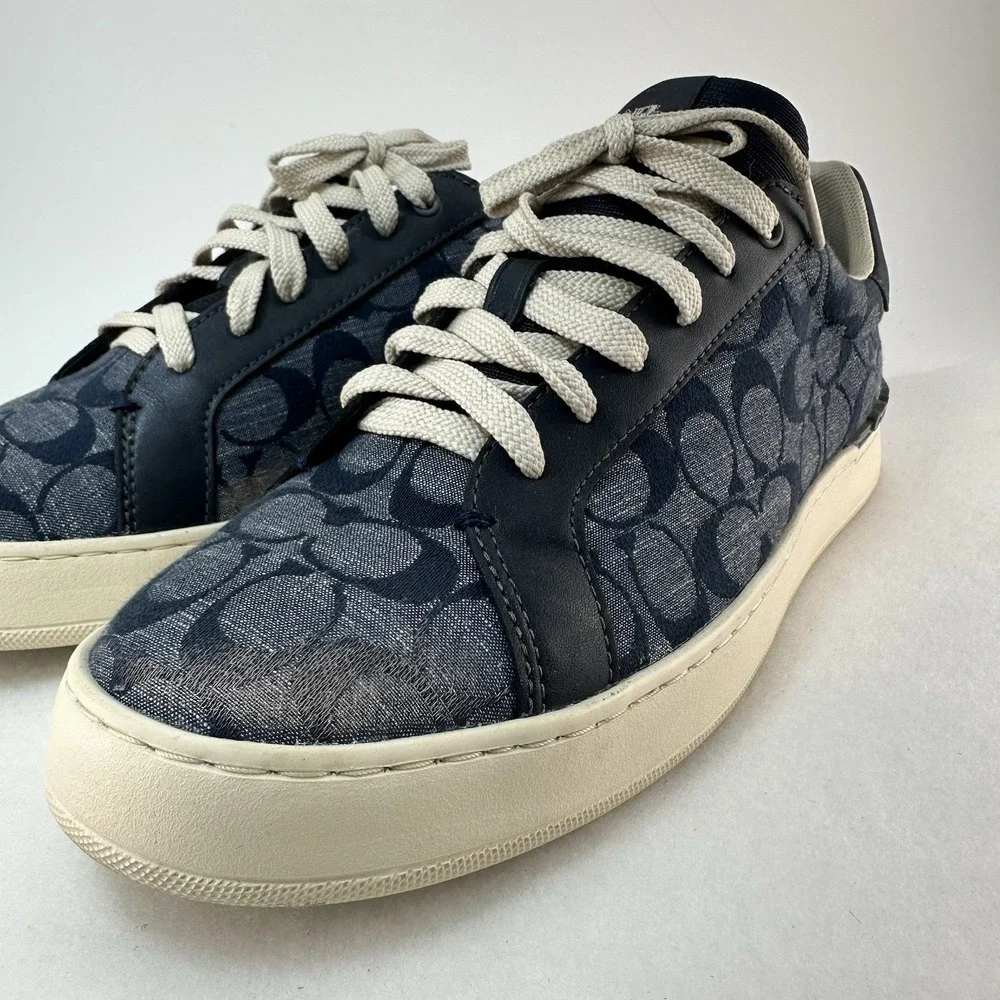 Coach Men's Clip Signature Chambray Low Top Size 11.5D CH087 Color Midnight Navy
